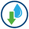 6Ͽʿ-Social-Responsibility-Strategic-Targets_icons_03 Water Decrease Arrow Reduction